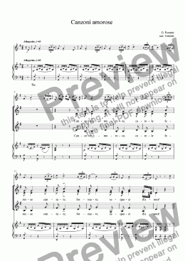 page one of Rossini: Canzoni amorose