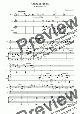 page one of An English Fantasy (flute, violin and piano)