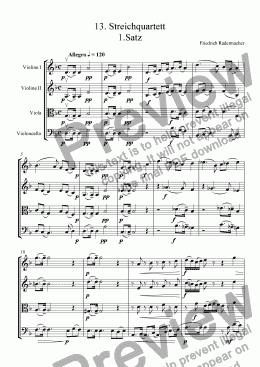 page one of 13. Streichquartett 1.Satz