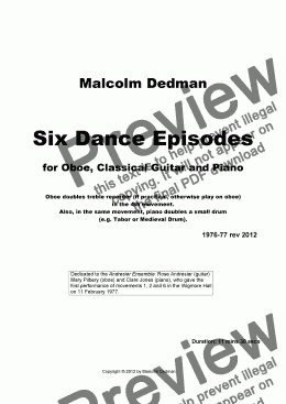 page one of Six Dance Episodes