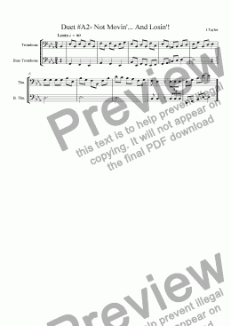 page one of Duet #A2- Not Movin'... And Losin'!