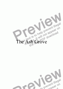 page one of The Ash Grove (Welsh language version)