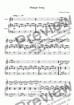 page one of Manger Song