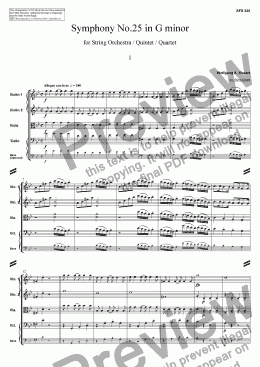 page one of Symphony No.25 - 1. Allegro con brio