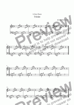 page one of Triolets (Easy Piece for Piano)