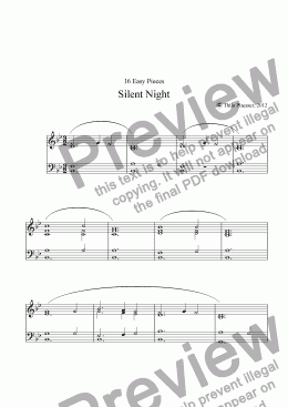 page one of Silent Night (Easy Piece for Piano)