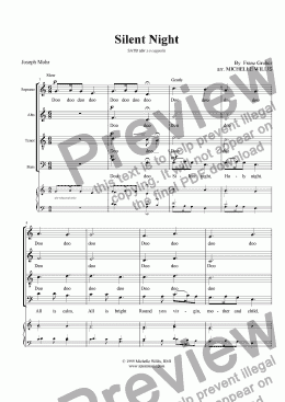 page one of Silent Night (SATB)