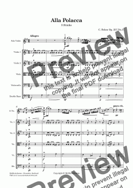 page one of Bohm Alla Polacca for Violin and String Orchestra