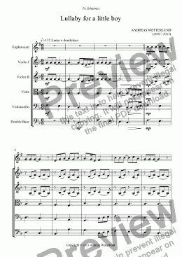 page one of WETTERLUND Lullaby for a little boy - Euphonium solo