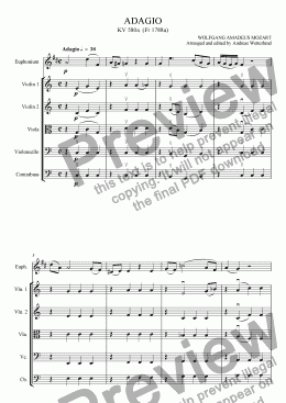 page one of MOZART Adagio - Euphonium solo