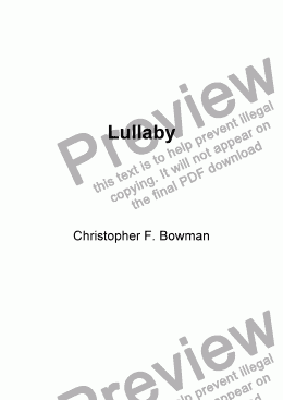page one of Lullaby