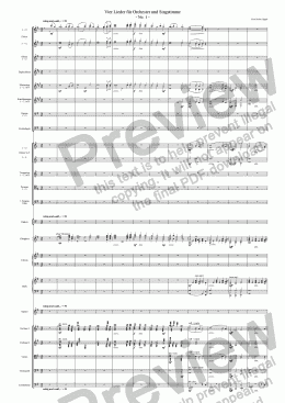 page one of Vier Lieder für Orchester und Singstimme