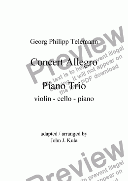 page one of Concert Allegro - piano trio