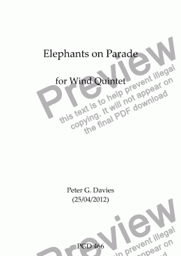 page one of Elephants on Parade
