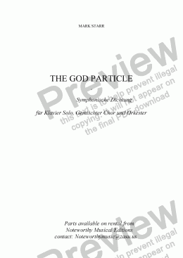 page one of MARK STARR; THE GOD PARTICLE