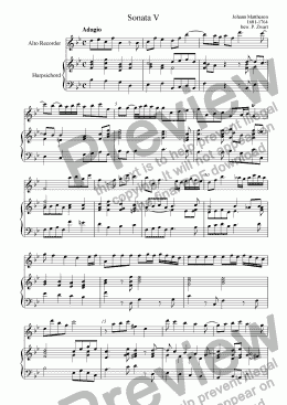 page one of Sonata V  (Mattheson)