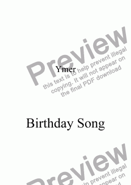 page one of Birthday Song