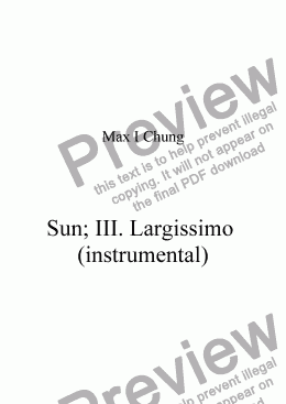 page one of Sun III. Largissimo (instrumental)