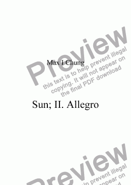 page one of Sun; II. Allegro