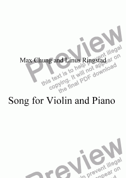 page one of Song for Violin and Piano