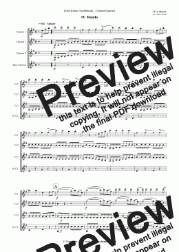 page one of Eine Kleine Nachtmusik - Mov.4 (Clarinet Quartet)