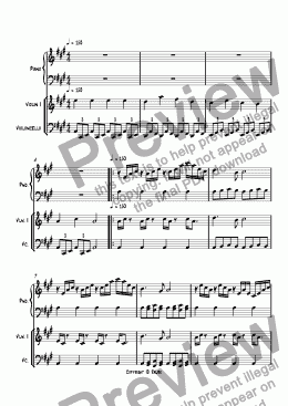 page one of Piano Trio in A Major 1st Movement Jazz