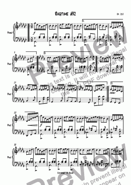 page one of Ragtime #92 in G Flat Major