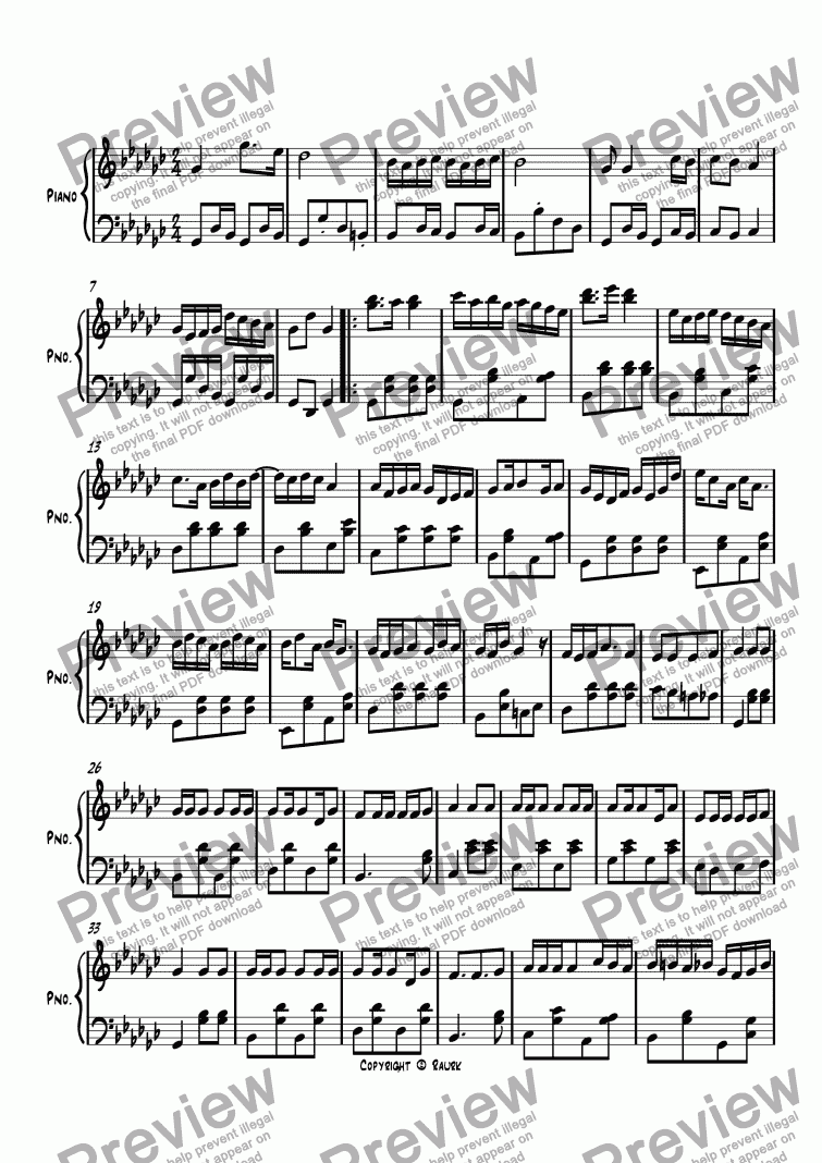 page one of Ragtime #100 in G Flat Major