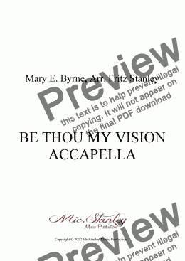 page one of BE THOU MY VISION ACCAPELLA