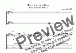 page one of Flower Duet by Delibes  - Sous le dome epais -