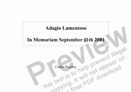 page one of Adagio Lamentoso - In Memoriam September 11th 2001 (arr. for Strings)