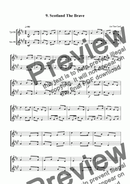 page one of Scotland The Brave - Trumpet And Alto Saxophone Duet.