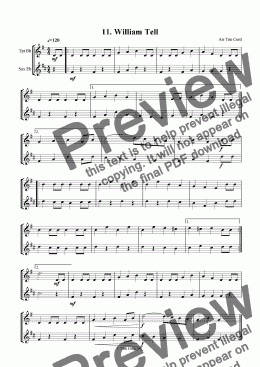 page one of William Tell - Trumpet And Alto Saxophone Duet. 