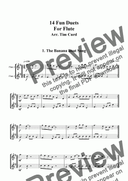 page one of The Banana Boat Song - Flute Duet