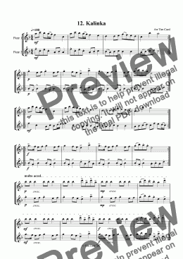 page one of Kalinka - Flute Duet