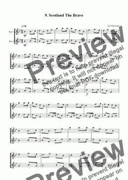 page one of Scotland The Brave - Saxophone Duet.