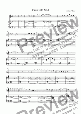page one of Piano Solo No.1