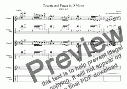 page one of Toccata and Fugue in D Minor