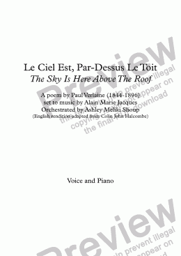 page one of Le Ciel Est Par-Dessus Le Toit (A. Jacques / Verlaine) bilingual