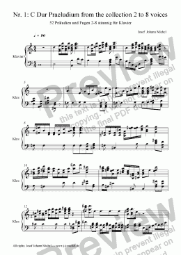page one of Nr. 1: C Dur Praeludium from the collection 2 to 8 voices