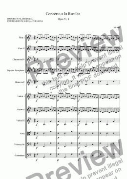 page one of Concerto a la Rustica