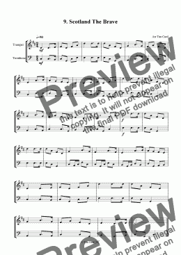 page one of Scotland The Brave - Trumpet And Trombone Duet.