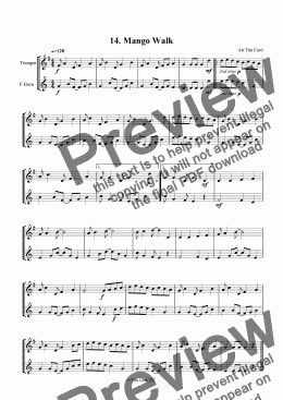 page one of Mango Walk - Trumpet And F-Horn Duet.