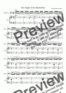 page one of The Flight of the Bumblebee for Euphonium with Piano Accompaniment