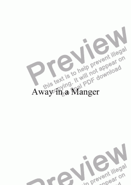 page one of Away in a Manger