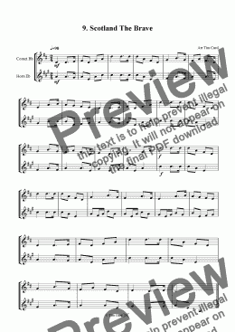 page one of Scotland The Brave - Cornet and Tenor Horn Duet.