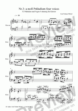 page one of Nr.3: a moll Präludium four voices