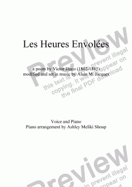 page one of Les Heures Envolées (A. Jacques / Victor Hugo)