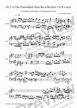page one of Nr.5: G Dur Praeludium from the collection 2 to 8 voices