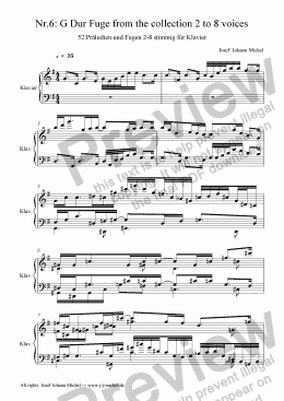 page one of Nr.6: G Dur Fuge from the collection 2 to 8 voices